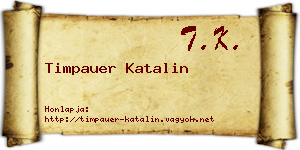 Timpauer Katalin névjegykártya